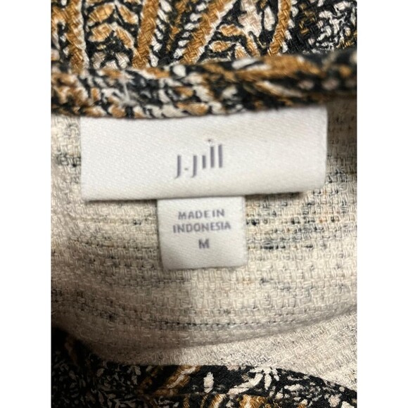 J. Jill Women’s Medium Brown Sleeveless Midi Shift Dress Scoop Neck Patterned - Picture 3 of 6